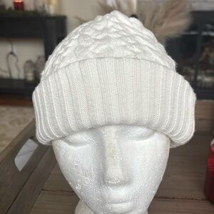 Bonbini Cable Knit beanie hat cream offwhite